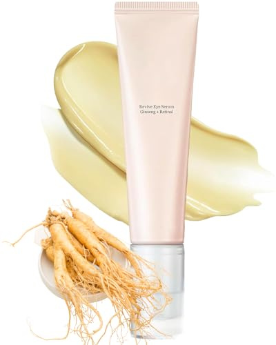 Korean Revive Eye Serum, Ginseng + Retinal Eye Cream for Dark Circles and Puffy Eyes, Anti Wrinkle Eye Creams, Anti Aging Under Eye Cream, Eye Bags Remover for All Skin Types,30ML