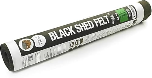 Black Shed Roofing Felt 1m x 1m Roll – Heavy-Duty Weatherproof Roof Covering for Sheds, Kennels, Hutches, Portable Buildings, Waterproof - Durable