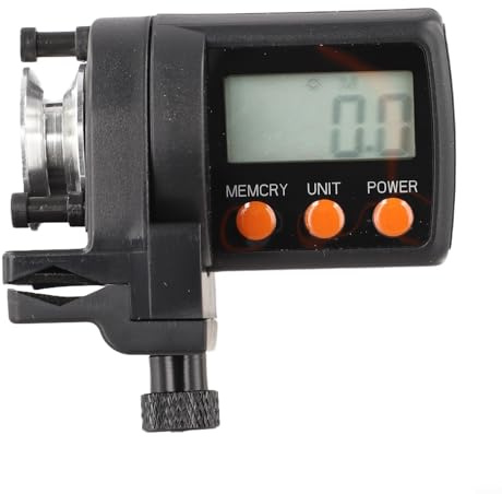 Pumixiy Schnurlängenmesswerkzeug für Angelrolle, digitaler Schnurzähler mit hochpräzisem Sensor, 4-minütige automatische Abschaltung, kompatibel mit Spinn- u
