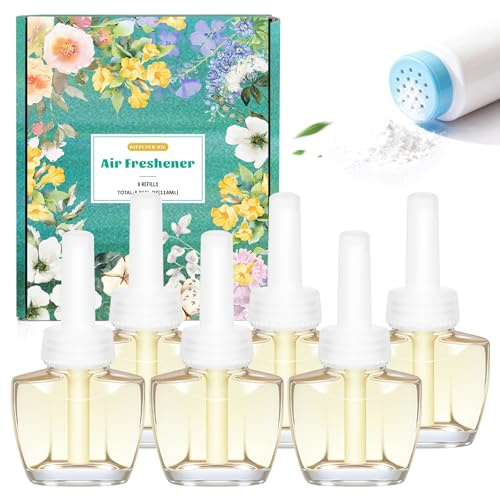 SCENTORINI Duftölflakon, Babypuder Raumduft Lufterfrischer, 6 x 19 ML | Kompatibel Mit Air Wick und Glade Duftstecker, Raumduft Lufterfrischer, Raum Duftöl