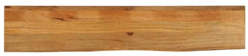 Teenpull Bordsskiva med trädkant 140 x 20 x 3,8 cm, massivt trä mango, ekutseende, unikt för skrivbord och matbord, robust möbel