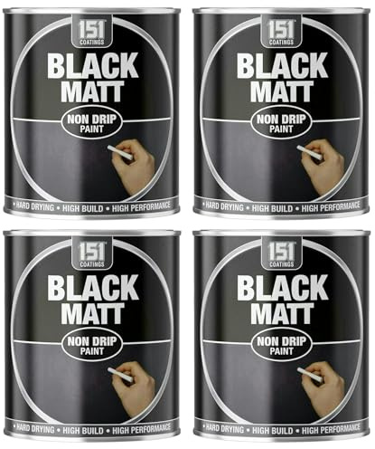 VARNOX, Black Matt Non-Drip Paint 300ml – Hard-Drying, High-Performance Gloss with Durable Hard-Build Formula – Ideal for Wood, Metal & Concrete – Interior & Exterior Use (4PCS)