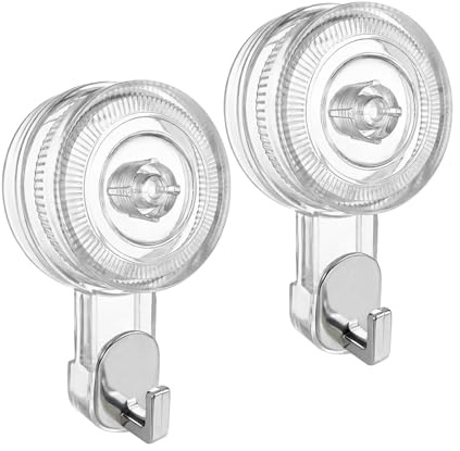 AMFUN Ganci Ventosa Bagno 2 Pezzi, Gancio Ventosa a Parete Forte, Ganci per Asciugamani Senza Fori, Appendi Aaccappatoio Impermeabile e Resistente per Bagno, Cucina, Doccia, Casa, Vetro