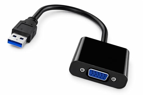 Homesis USB to VGA Adapters,USB 3.0/2.0 to VGA Adapter Multi-Display Video Converter- PC Laptop,Desktop, Laptop, PC, Monitor, Projector, HDTV (USB to VGA Adapter – Black)