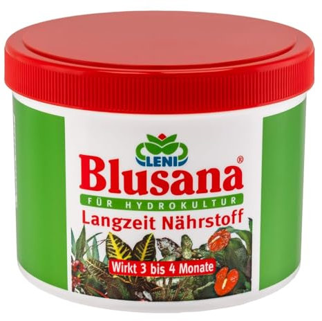 Blusana Langzeitdünger Lewatit HD 50 für Zierpflanzen in Hydrokultur | NPK mineralischer Dünger mit Ionenaustauscher 3-4 Monate Wirkung | Dose 500 ml Granulat