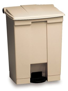 Rubbermaid Commercial Products Step-On Lid Trash Can, 12-Gallon, Beige, Hands-Free Sanitary Use Garbage Can for Medical Waste in Hospitals/Lab/Emergency/Patient Rooms
