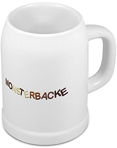 digital print Bierkrug mit Namen Monsterbacke - Motiv Schokoladenbuchstaben - Namenstasse, Becher, Maßkrug, Humpen