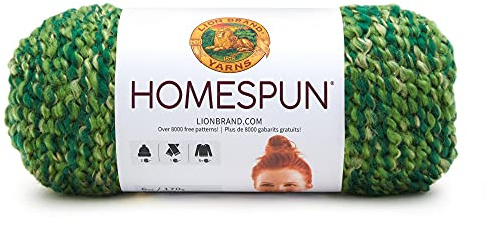 Lion Brand Yarn Homespun Yarn, Soft Bulky Yarn for Knitting, Crocheting, and Crafting, 1 Pack, Forest