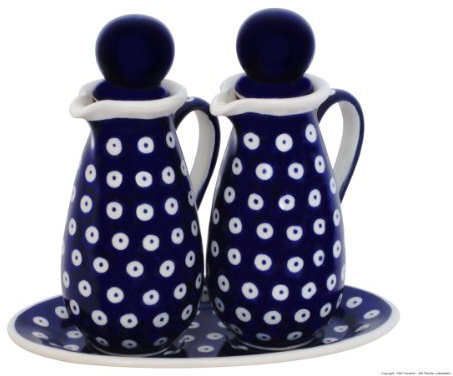 Unbekannt Bunzlauer Keramik Huile et Vinaigre Distributeur en kit dans Le Motif 42