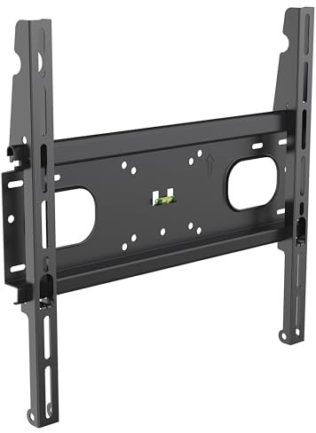 Meliconi SlimStyle 400 F - Supporto Fisso Ultra Sottile da Parete per Tv a Schermo Piatto da 32’’ a 82, Massimo 60 kg, VESA 200-300-400 mm, Nero