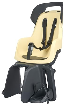 Bobike 8012300001 GO Maxi CFS XR Kinderfahrradsitz Hinten Für Gepäckträger, Fahrradsitz Baby Von 9 Monaten Bis 6 Jahren, Bis 22 Kg, Verstellbare Fußstützen, Armlehnen, Werkzeuglos, Zitronensorbet