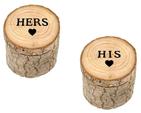 Tubayia 1 Paar Holz Ringbox Ehering Box Hochzeit Ring Box Ringschachtel für Braut Bräutigam