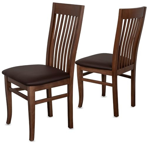 Staboos Esszimmerstühle 2er Set Massivholz Buche, Nussbaum - Braun CH05