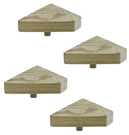 h2i Confezioni da 1 a 10 tappi per pali in legno a forma di piramide, dimensioni: 80 /100 /130 mm, (2) – 4 pezzi 100 x 100 mm