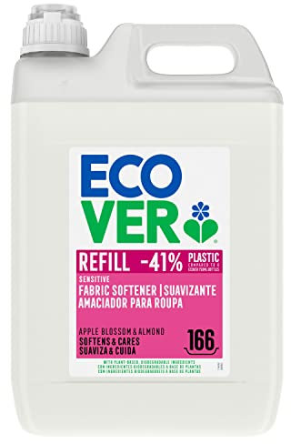 Ecover Weichspüler - Apfelblüte & Mandel (5 L / 166 Waschladungen), Mit Pflanzenbasierten Inhaltsstoffen, Ökologisch für Weiche und Duftende Wäsche