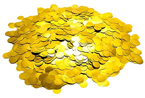 CC wonderland zone Confetti de Table Or Rond -50G/6000pcs-Confetti Doré Métalliques pour Fête Décoration(Φ1.5cm)