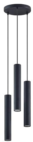 Ceiling Light 'Joffrey' dimmable (Modern) in Black Made of Metal for e.g. Living Room & Dining Room (3 Light Sources, GU10) from Lindby | Pendant Lighting, lamp, Hanging lamp, lamp, Ceiling lamp