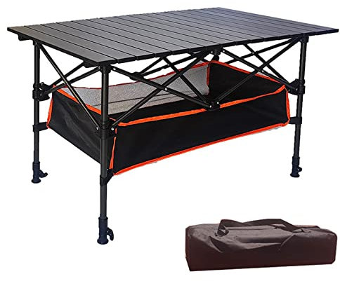 XIGOUZIQU 3 ft,- 5 ft Klapptisch, tragbarer, höhenverstellbarer Klapptisch, leicht, mit Tragetasche for Kochen im Freien, Picknick, Camp, Boot, Reisen (Size : 140 * 70cm/4.6ft)