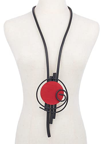 Bysonglezai Halskette Damen Ketten Anhänger Frauen Geschenk Seltsame Große Anhänger-Halsketten Für Frauen-Punk-Art-Schwarzes Gummi-Seil-Ketten-Zubehör