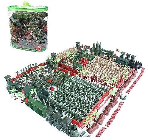 Militär-Actionfiguren-Set 520-teiliges Kunststoff-Armee-Spielzeugsoldaten-Set Spielzeug-Soldatenfiguren-Action-Armee-Set Soldatenfiguren-Set Modell mit Soldaten Panzern Flugzeugen für Jungen