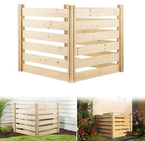 YYRZZ Clôture de confidentialité extérieure - Clôture en bois de cèdre - Protection de climatisation pour extérieur - Protection contre les poubelles - Unités de climatisation (91,4 cm de large x 91,4