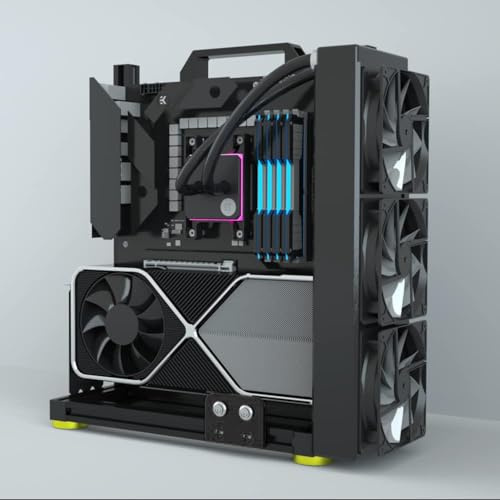 egowz PC Creative Assembly Frame Test Bench，Open Air Frame Case, DIY Computer Motherboard Case Rack, ITX ATX MATX/EATX Open Aluminum Frame Chassis (EATX)