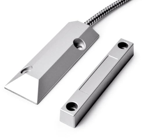 VOBOR Sensor Apertura Puerta con Cable, Interruptor de Detector de Sensor de Contacto Magnético de Ventana de Puerta para Seguridad Casera de Alarma de Garaje
