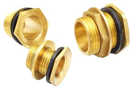 1 stücke Fisch Tank Adapter 1/2 3/4 1 Außengewinde Messing Rohr Schwenk Montage Mutter Wasser Tank Jointer Stecker Kupfer (Color : Gold, Size : 3/4)