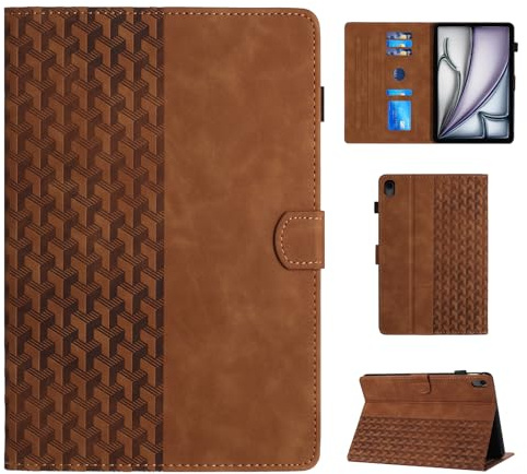 CASAFUNY Coque pour iPad Air 6e Génération 11 Pouces (M2) 2024, iPad Air 5e/4e Gén 10,9 2022/2020 Housse de Protection Étui à Rabat Coque pour Tablette iPad Air 6/5/4 Gén, Marron