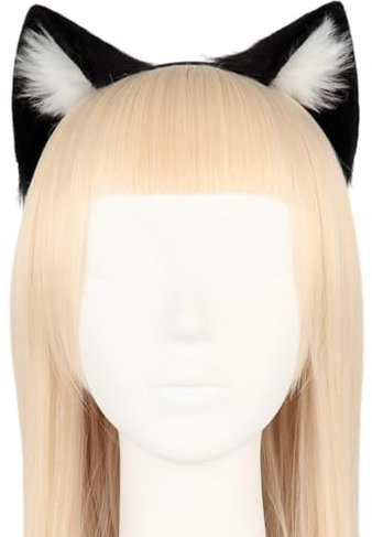 LICHENGTAI Katzenohren Haarreif, Handgefertigtes Katzenohr Haarband Haarnadel Anime Katze Cosplay Niedlich Haarschmuck, für Männer und Frauen Rollenspiel Makeup Tanzparty