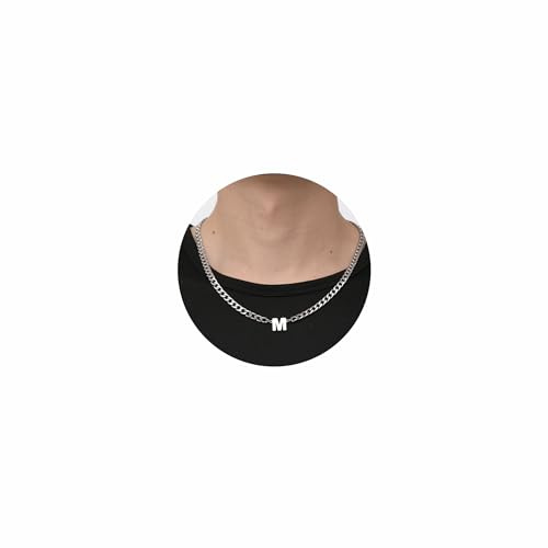 RWQIAN Buchstaben Kette Herren Kubanische Kette mit Buchstaben Anhänger Haskette Silber Initialen Letter A-Z Anhänger Schmuck Geschenke für Männer