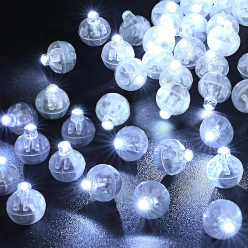 GoldRock LED Ballonlichter, 100 Stück Mini LED Licht, Leuchtende Luftballons, Weiß, für Geburtstag, Hochzeit, Halloween, Weihnachten, Karneval, Party-Deko
