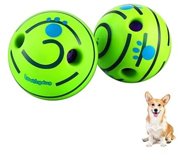 Wobble Kicherball für Hunde, langlebig, interaktives Hundespielzeug für kleine, mittelgroße und große Hunde (Grün, XXL/14 cm)