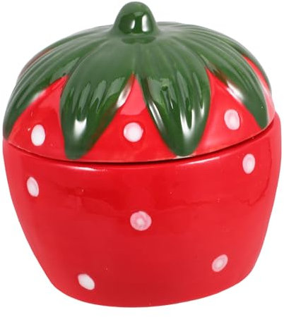 OFFSCH Tarro De Fresas De Cerámica Tapa Contenedor Decorativo De Fresas Para Guardar Joyas Lindo Frasco De Cerámica Para Decoración De Mesa De Cocina
