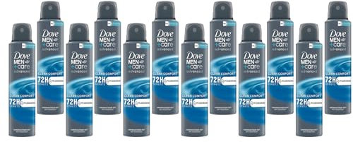 12x Dove MEN+care advanced Anti Transpirant Clean Comfort Deo-Spray schützt 72 Stunden vor Körpergeruch und Schweiß 150 ml (12er Pack)