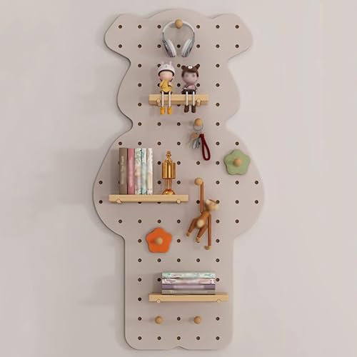 SCBTGKLN Pegboard, Atelier Garage, Panneau Porte Outils, Panneau Mural Outils, Rangement Mural Bureau, Panneau Perforé en Bois, Kits de Panneaux Perforés for Affichage Mural(Gray)