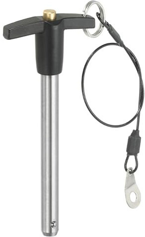 PATIKIL Pinze Blocco a Maniglia a T 2/5 x 3.15 (10 x 80mm), Perno a Sgancio Rapido, Perni Posizionamento Sicurezza Acciaio Inossidabile 304 con Pulsante, Cavo con Cordino da 25 Cm