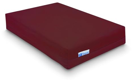 YOGAN Coussin de tête/protège-tête (2) pour yoga/pilates | Housse extérieure en coton biologique (amovible et lavable) | Housse intérieure avec garnissage en fibres recyclées | 30x20x5 cm (Bourgogne)