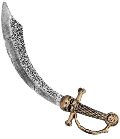 Boland 73239 - Spada con teschio, 36 cm, arma giocattolo per giochi di ruolo e feste in maschera, spada da pirata per costumi in maschera
