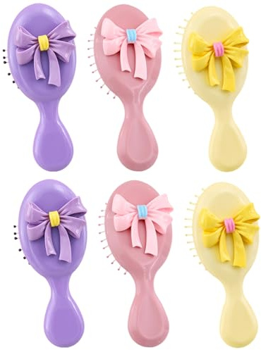 6 spazzole per capelli per bambini, mini spazzola per capelli per Halloween, feste di compleanno per bambini, spazzola per capelli asciutti bagnati, senza dolore, per ricci e capelli spessi (viola