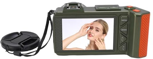 Camcorder -Videokamera, 4K 70MP 50x Digital Zoom Auto Focus F1.8 DSLR Vlogging -Kamera, WLAN, 2 Bildschirmvorderseite, Hot Shoe, Support Bis zu 512 GB (Green)