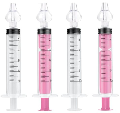 XUZOPIM Siringa Per Lavaggi Nasali Bambini, 4 Pezzi Olive Nasali Per Lavaggi Neonato 10 Ml, Riutilizzabile Irrigatore Nasale, Portatile Siringhe Lavaggio Nasale Neonato Con Punta In Silicone Morbido