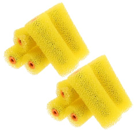 Holibanna Strukturrolle Farbrolle 4 Zoll aus Schwamm mit Effizienter Farbaufnahme und Anwendung für House Siding und Enge Stellen 10 Stück Farbroller für Wände und Decken