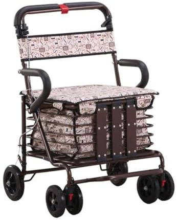 Andador rodante de 4 ruedas con cesta, ligero, portátil y plegable para un fácil transporte, ruedas resistentes para caminar asistido estable, mejora la movilidad y la independencia de las personas