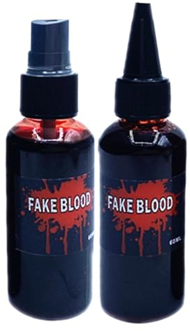 Krmoau Maquillaje de sangre artificial, 60 ml, maquillaje realista de cosplay, sangre artificial, lavable, accesorio de Halloween agradable para representaciones teatrales y fiestas de terror