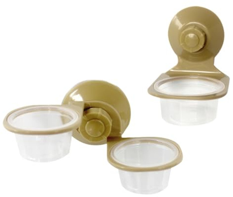 VICASKY 2 pièces Bol Mangeoire Mural pour Reptiles Distributeur Eau et Nourriture Suspendu avec Ventouse Forte Installation Stable pour Lézards et Tortues Alimentation Pratique et