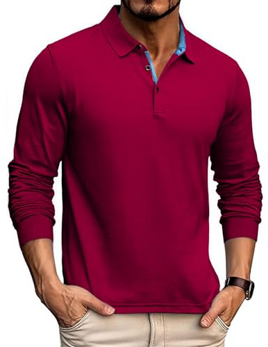 SwissWell Polo à Manches Longues pour Hommes, Séchage Rapide, Fonctionnel, Respirant, Décontracté, Polo de Golf