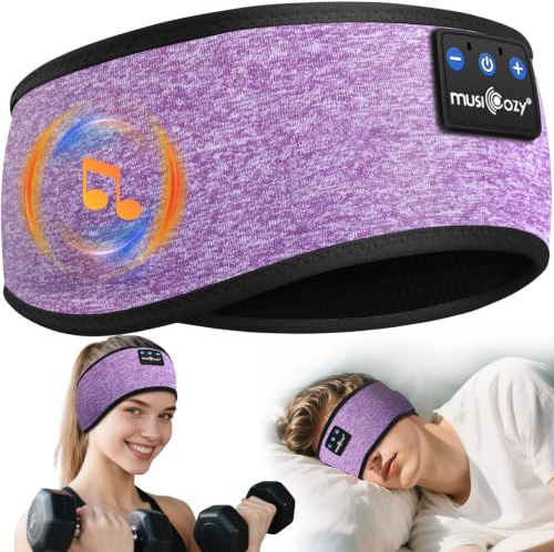 MUSICOZY Sleep Headphones Headband for Side Sleepers Bluetooth 5.4 | Comfortable Wireless Headphone With Ultra-Thin Speakers. Perfect For Sleeping, Sport, Travel & Relaxation. Great Gift Idea.