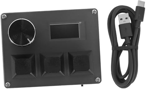 Gurtt O3C++ OSU Tri-Keyboard Schnelltrigger-Hallmagnet-Linearschalter-Tastatur mit Einstellknopf und Display für PC und Mac (Schwarz)