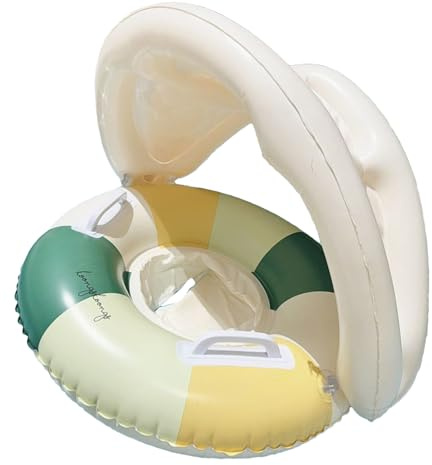 Baby-Schwimmring mit Sonnenschirm – PVC | Aufblasbarer Schwimmring | Schwimmring Sonnenschutz faltbar Sicherheitssitz für kleine Mädchen Garten und Urlaub Sommer Wasser